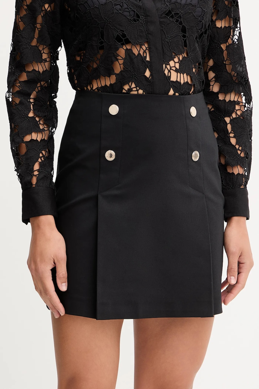 Morgan fustă culoarea negru, mini, evazați, JPALE