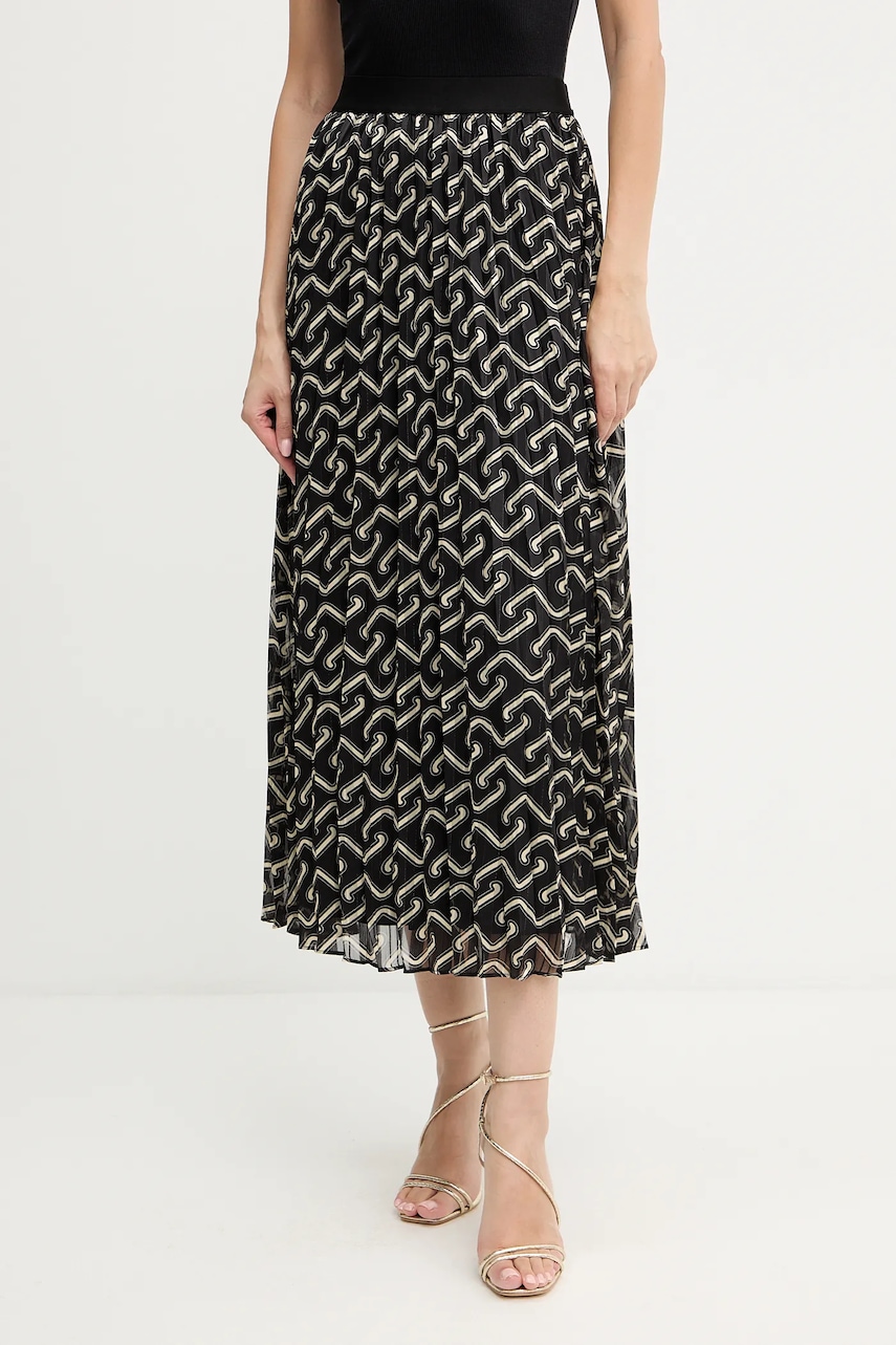 Morgan fustă culoarea negru, maxi, evazați, JPLISY2
