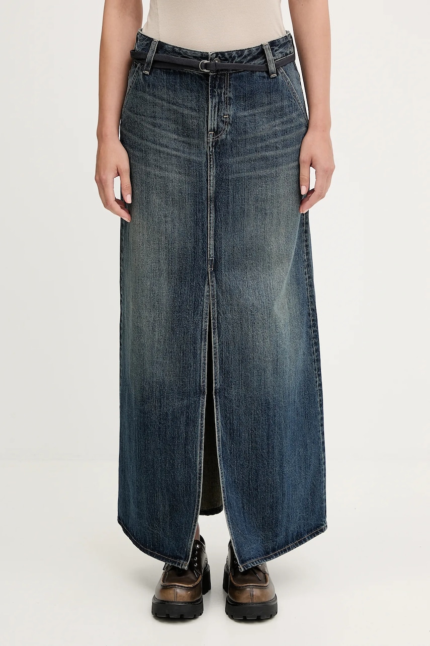 G-Star fustă jeans culoarea bleumarin, mini, drept, D25979.D577 G-Star fustă jeans culoarea bleumarin, mini, drept, D25979.D577