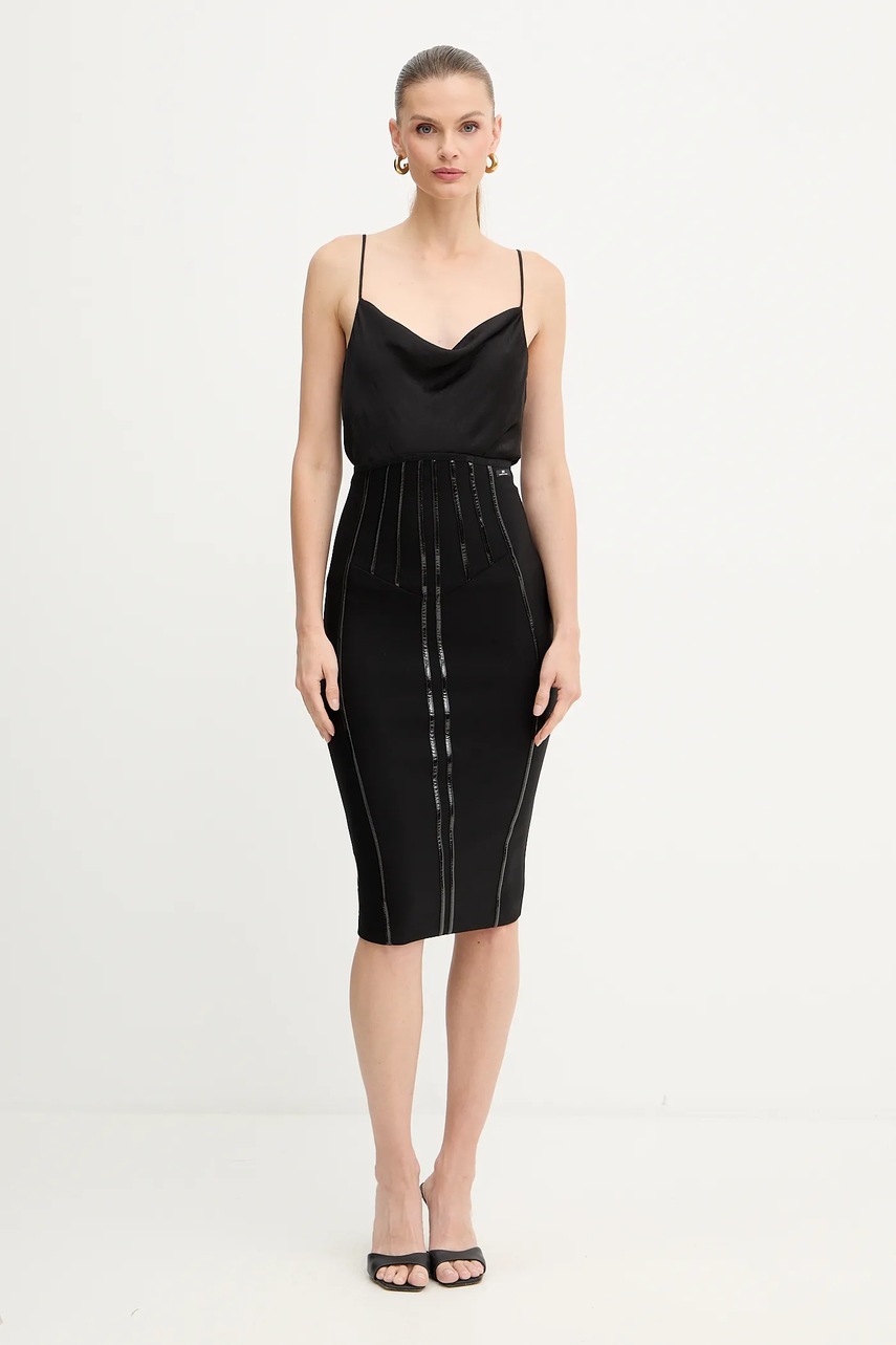 Юбка Elisabetta Franchi цвет чёрный midi карандаш GO12457E2