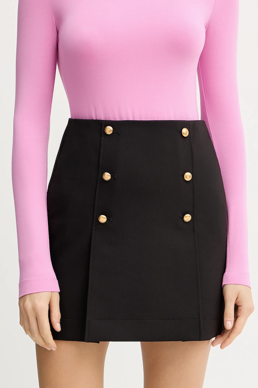 Karl Lagerfeld fustă culoarea negru, mini, drept, A4W12008