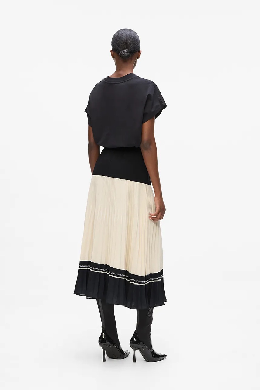 Юбка Karl Lagerfeld цвет чёрный maxi расклешённая A4W12014