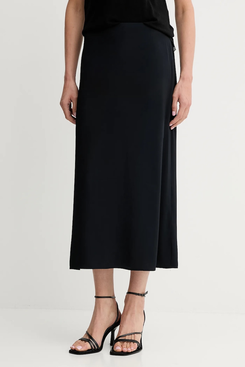 Marc O'Polo fustă culoarea bleumarin, midi, evazați, 508116920109