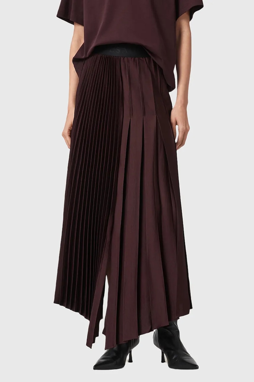 Юбка AllSaints JAX цвет бордовый midi расклешённая W065RD Юбка AllSaints JAX цвет бордовый midi расклешённая W065RD