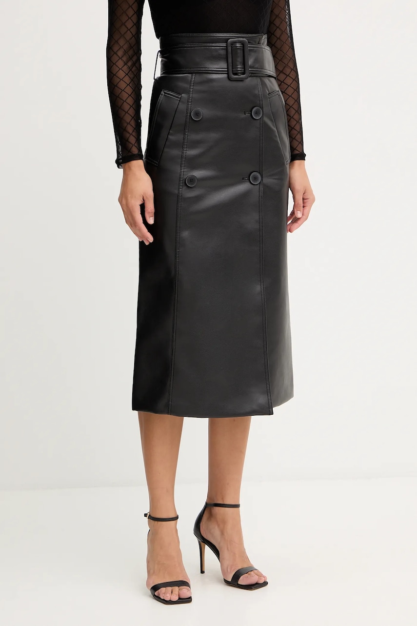 Morgan fustă culoarea negru, midi, evazați, JADY