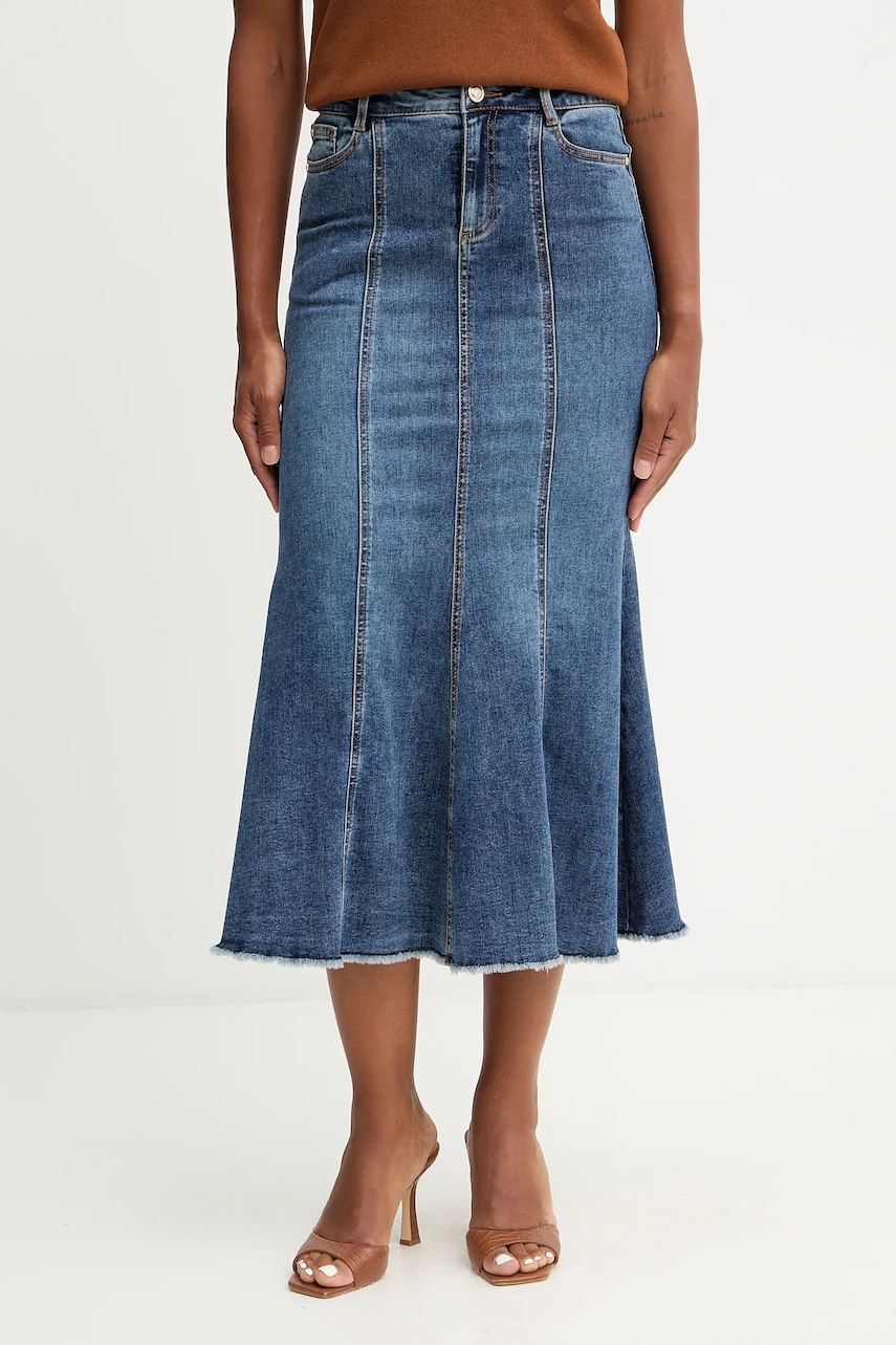 Morgan fustă jeans midi, drept, JAFTER