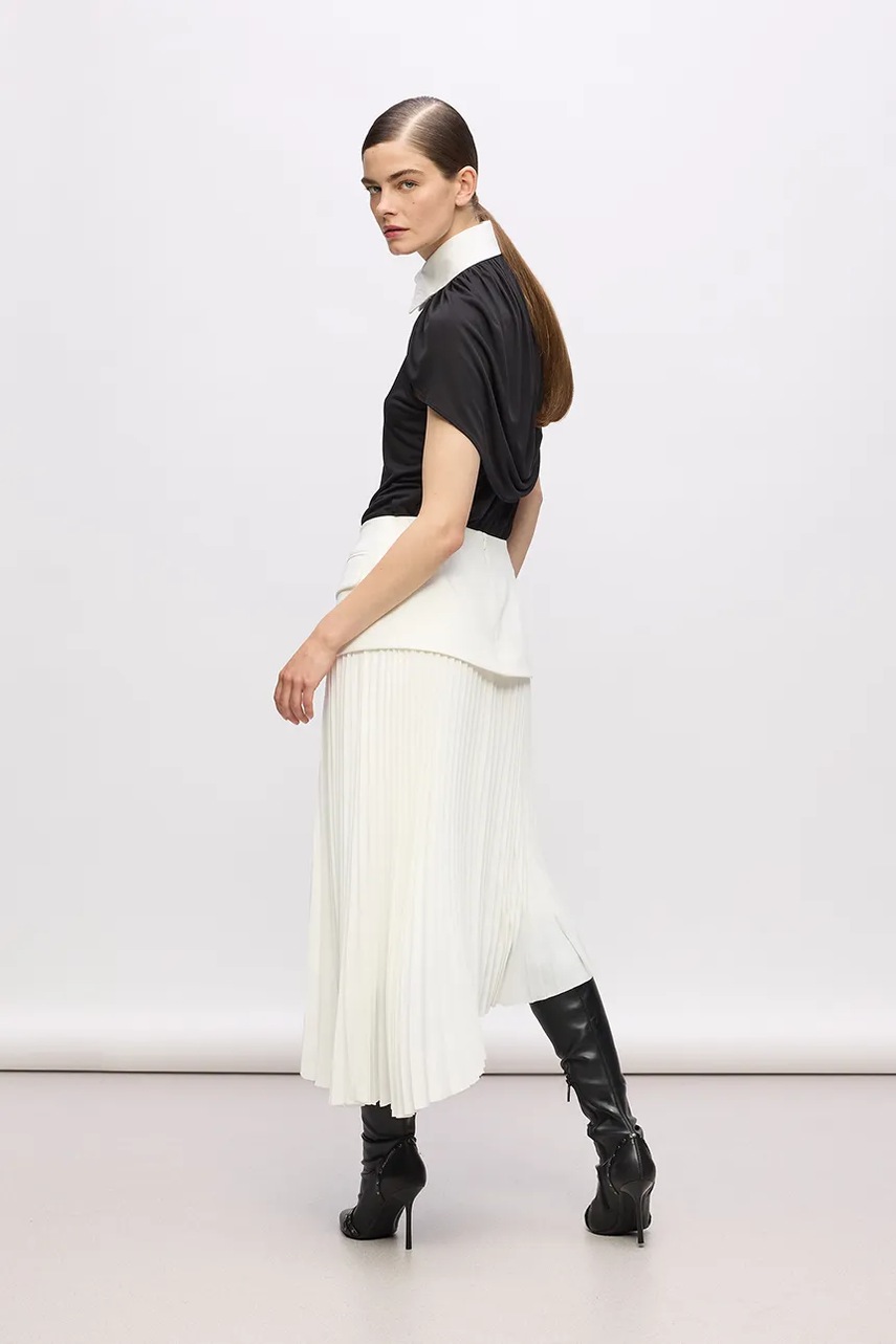 Юбка Karl Lagerfeld цвет белый midi расклешённая A4W12026