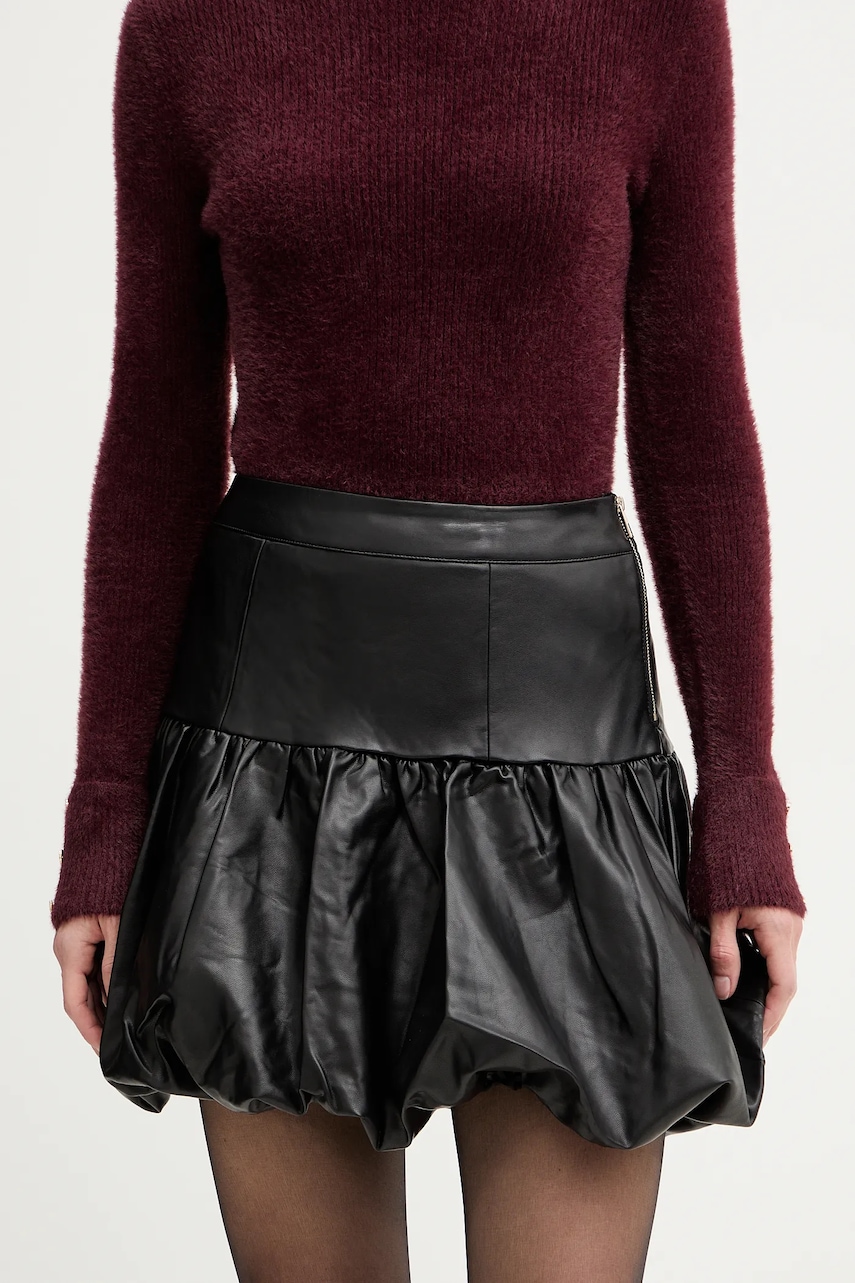 Morgan fustă culoarea negru, mini, evazați, JED