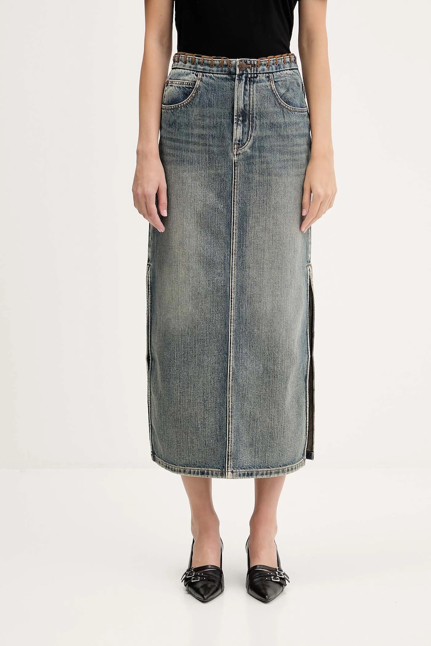 Miss Sixty fustă jeans maxi, drept, 6S3KJ52100