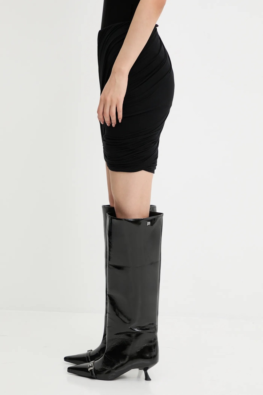 Юбка с примесью кашемира Rick Owens Lilies Luna цвет чёрный mini карандаш LI02E3309.JBWS