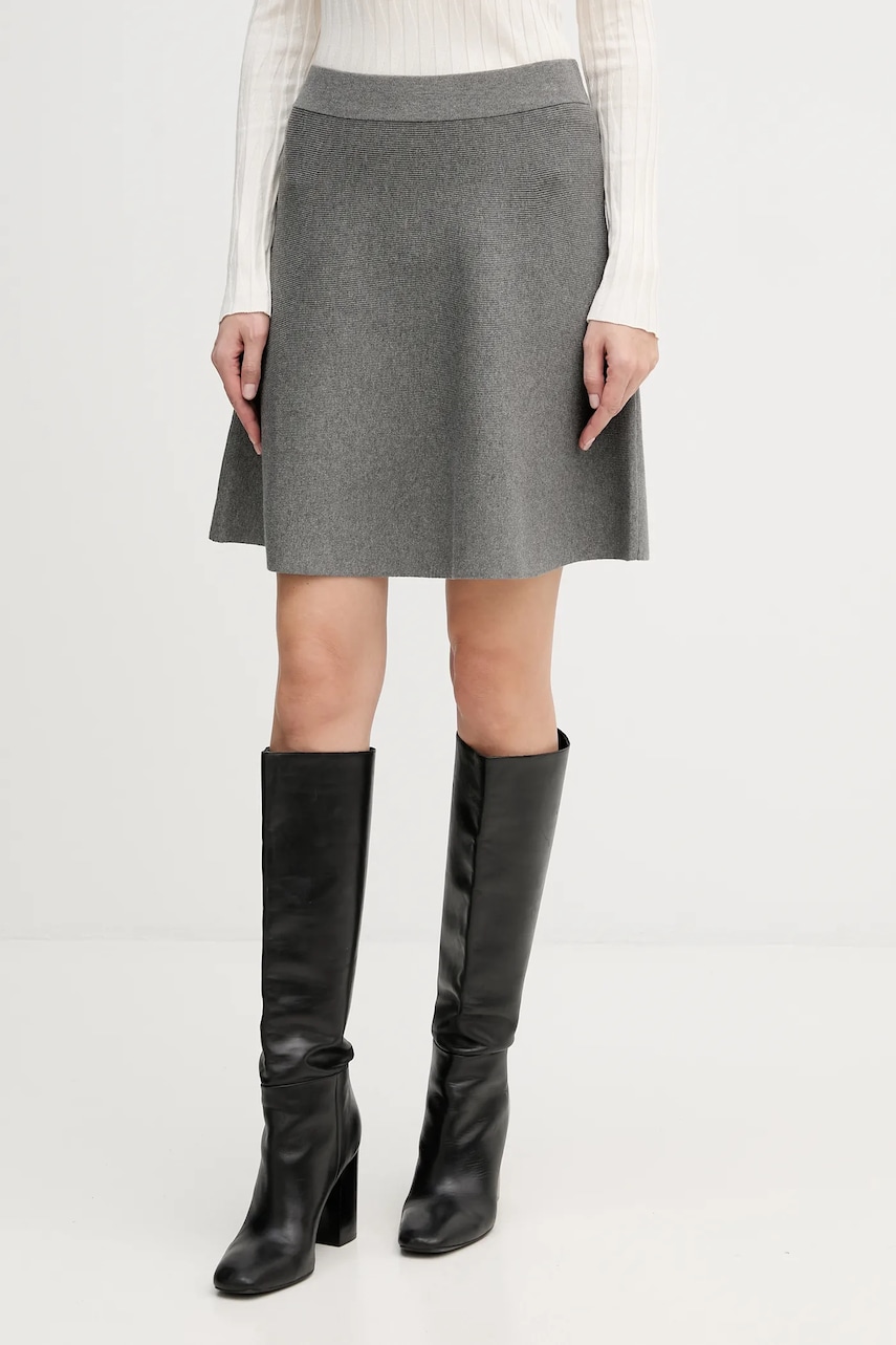 United Colors of Benetton fustă culoarea gri, mini, evazați, 17Q3D001X