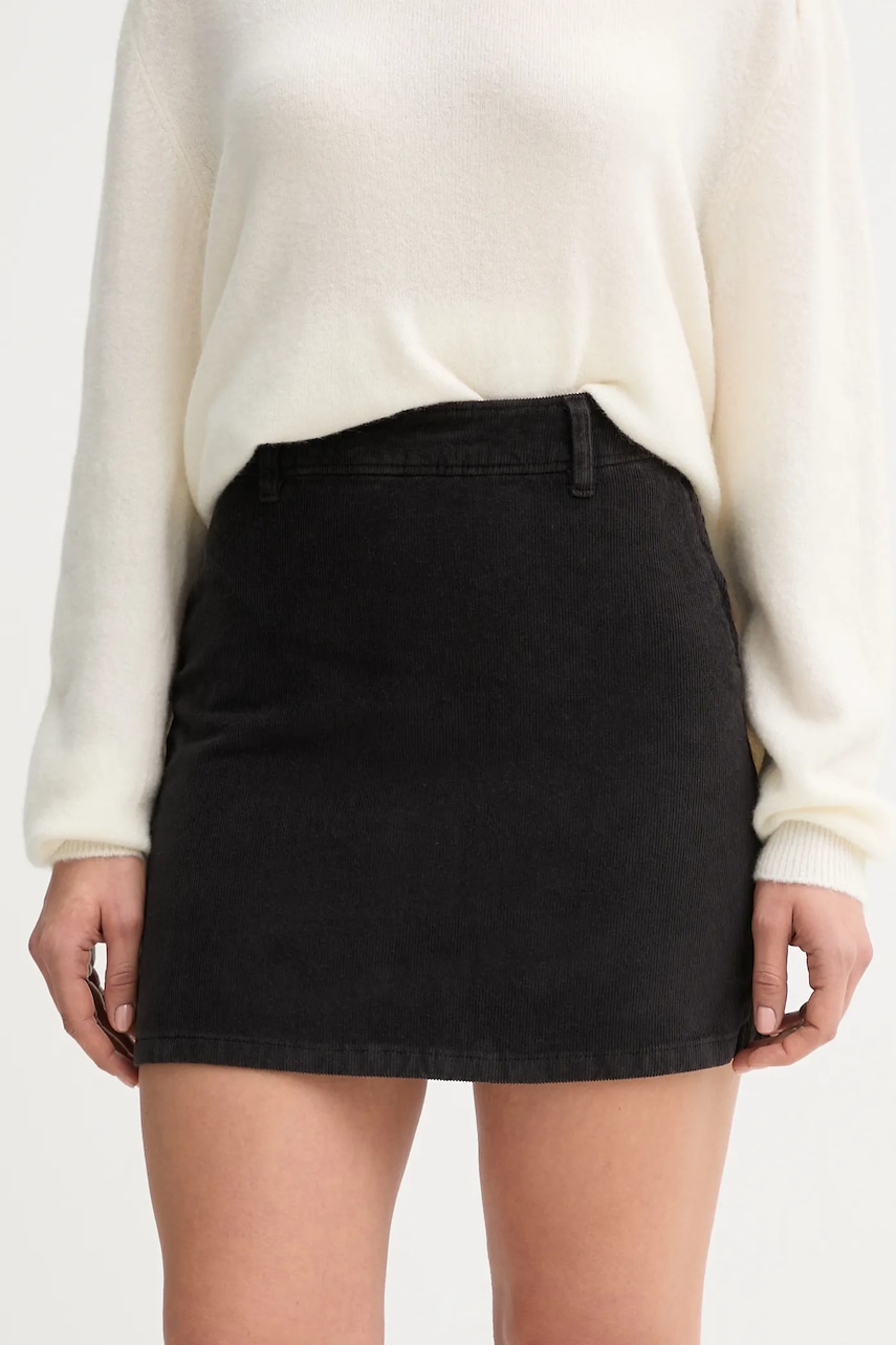 United Colors of Benetton fustă din velur culoarea negru, mini, drept, 41ULD005B