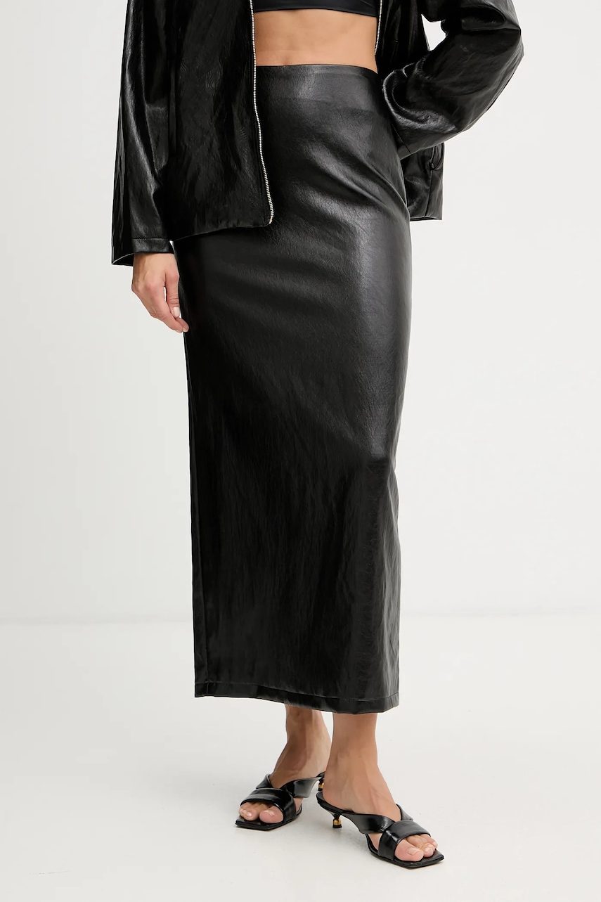 Haveone fustă culoarea negru, maxi, drept, GMA-P028