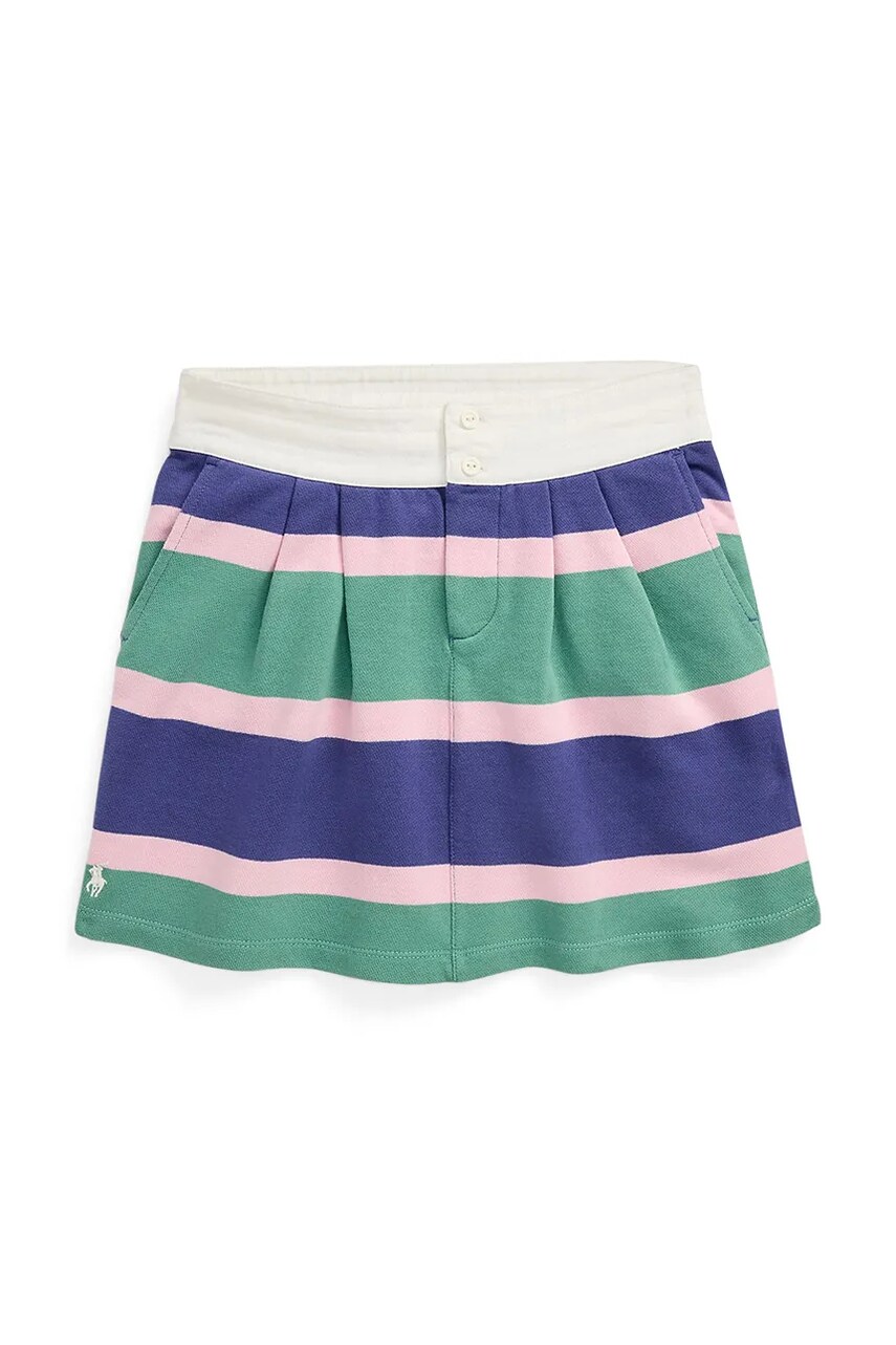 Levně Dětská bavlněná sukně Polo Ralph Lauren tmavomodrá barva, mini, áčková, 313971042001