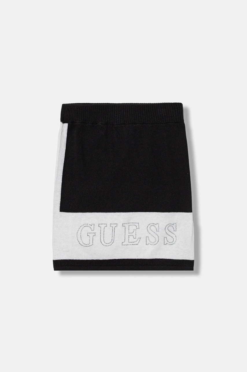 Levně Dětská sukně Guess černá barva, mini, J5YD00 Z3GW0