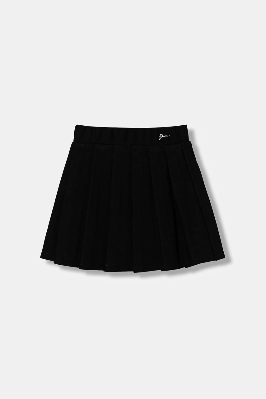 Levně Dětská sukně Guess černá barva, mini, áčková, J5YD01 KAUH0