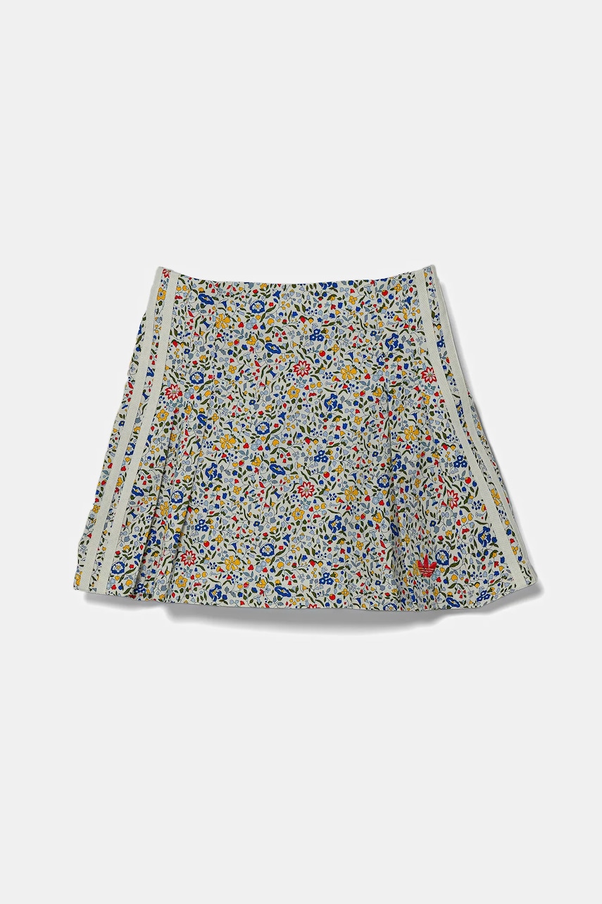adidas Originals fustă din bumbac pentru copii culoarea bej, mini, evazați, JV7819