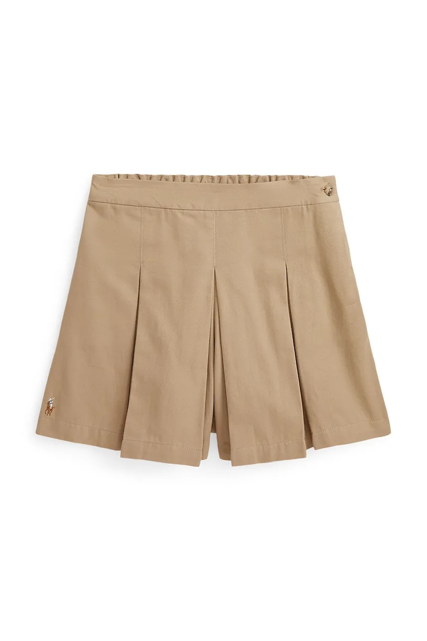 Levně Dětská bavlněná sukně Polo Ralph Lauren béžová barva, mini, áčková, 313978266002