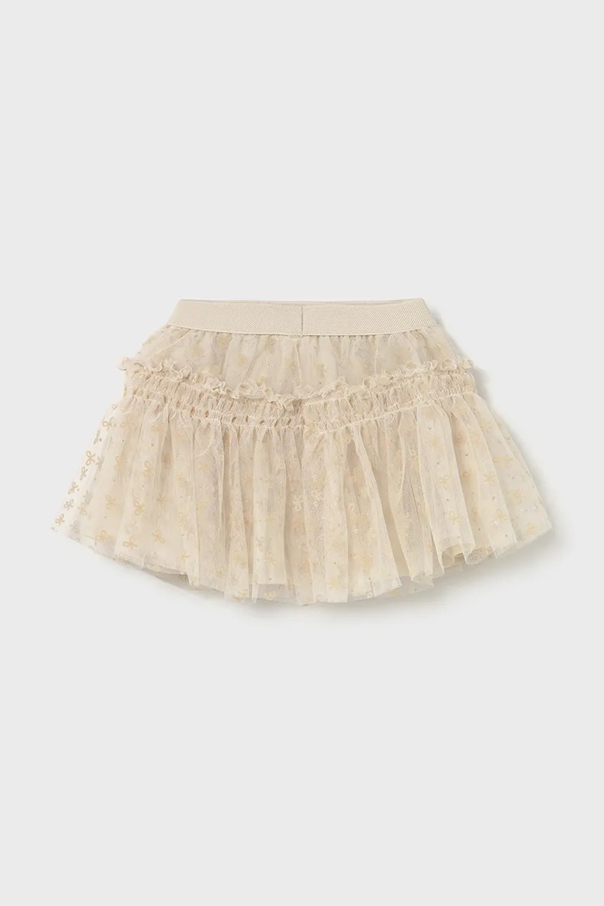Детская юбка Mayoral цвет бежевый mini расклешённая 2901 Детская юбка Mayoral цвет бежевый mini расклешённая 2901