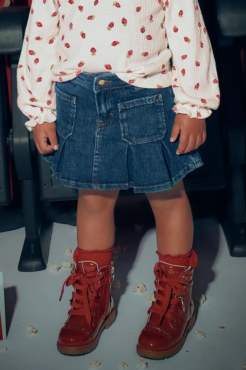 Mayoral fustă denim pentru copii culoarea bleumarin, mini, evazați, 4901