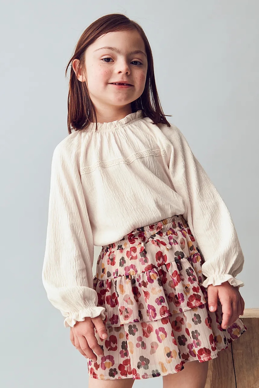 Mayoral fustă fete culoarea bej, mini, evazați, 4902 Mayoral fustă fete culoarea bej, mini, evazați, 4902