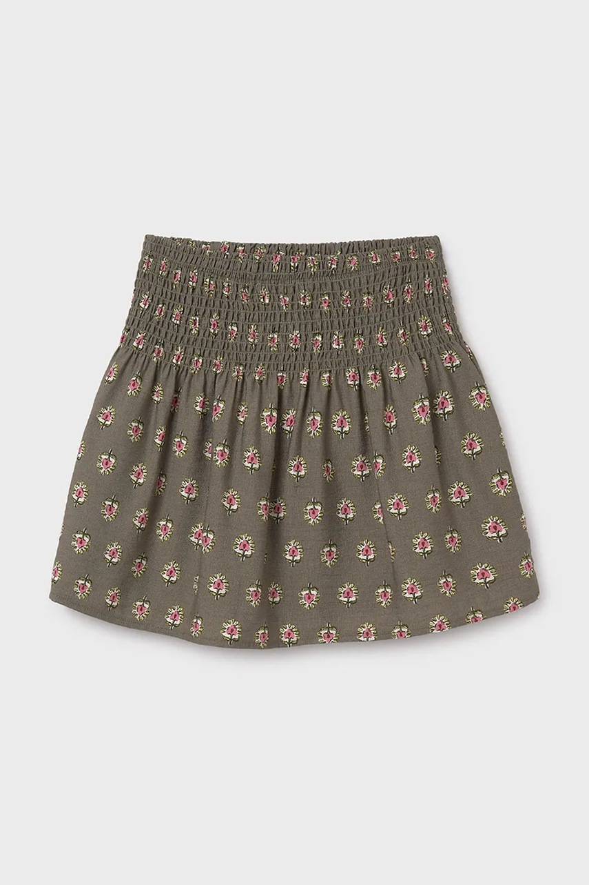 Детская юбка Mayoral цвет зелёный mini расклешённая 7901