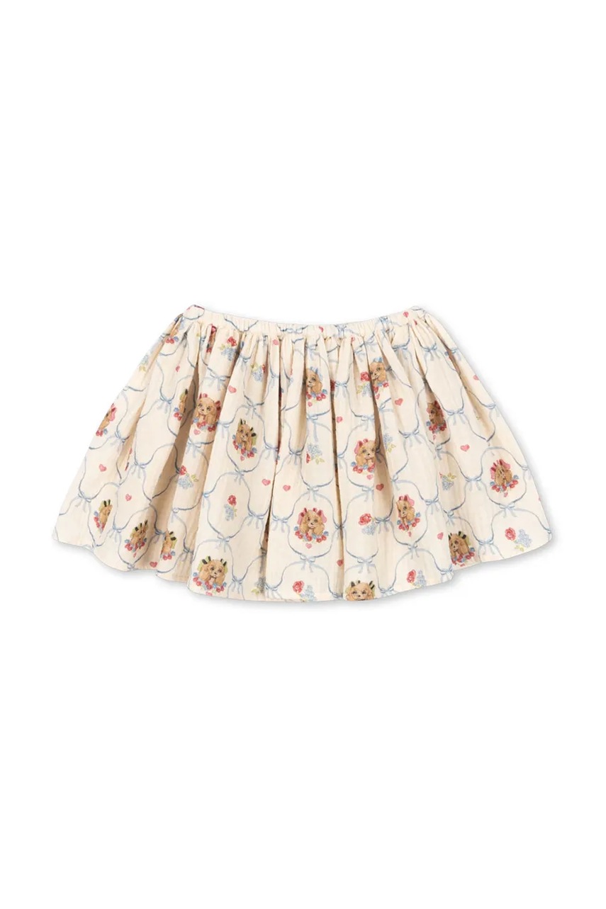 Детская хлопковая юбка Konges Sløjd COCO SKIRT GOTS цвет бежевый mini расклешённая KS103761