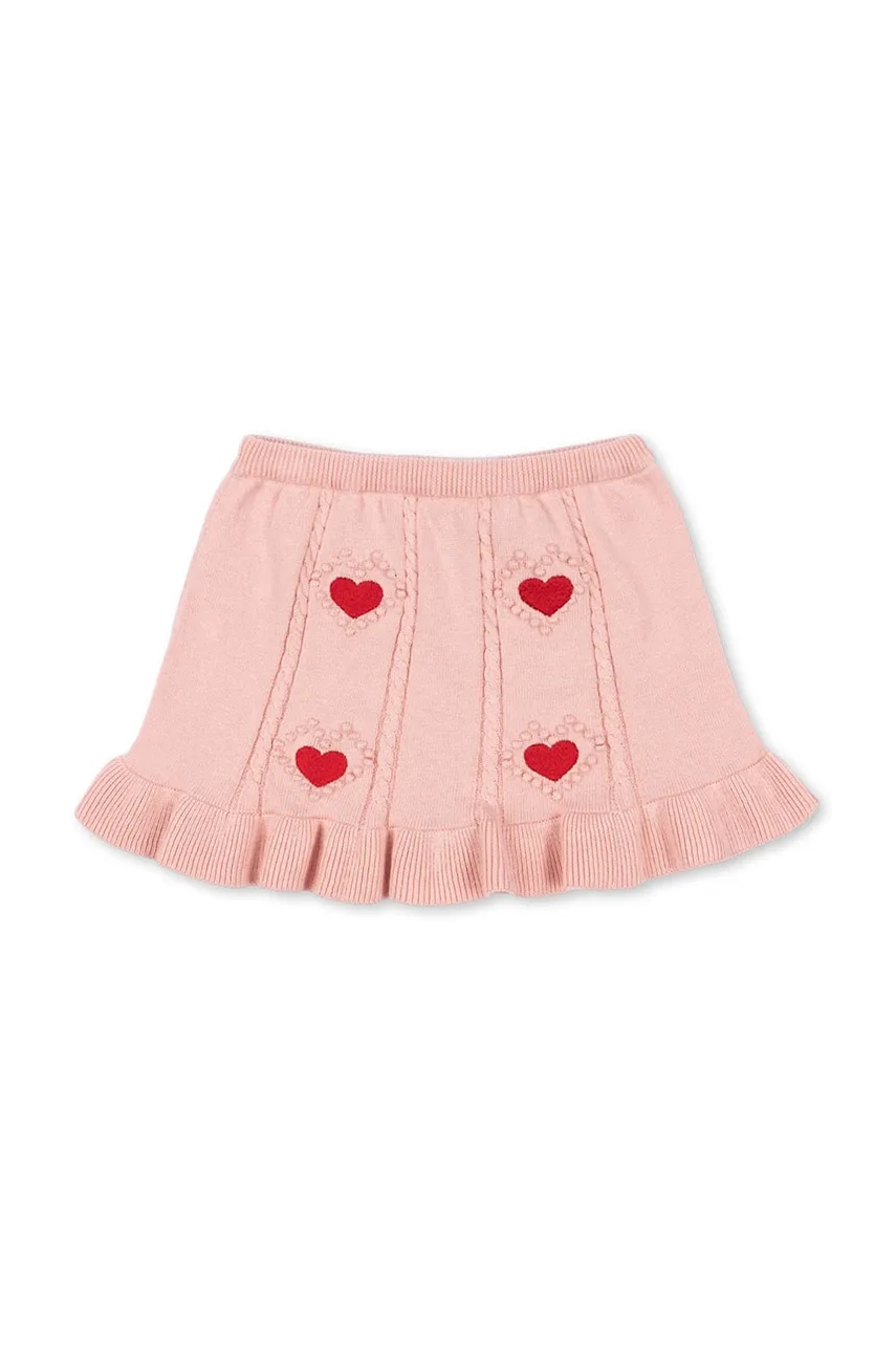 Konges Sløjd fustă din bumbac pentru copii SOLEIL KNIT SKIRT GOTS culoarea roz, mini, drept, KS103982