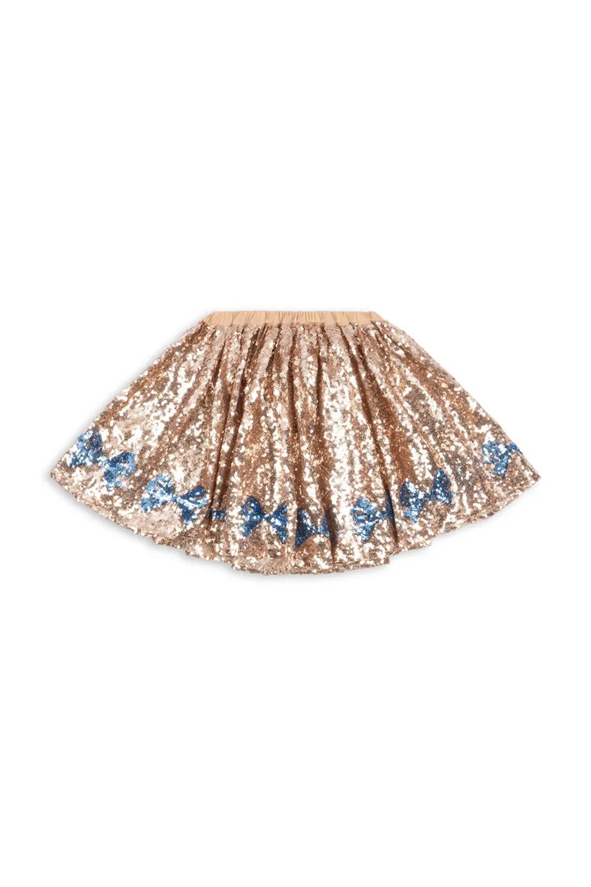 Детская юбка Konges Sløjd STARLA SEQUIN SKIRT цвет золотой mini расклешённая KS103992