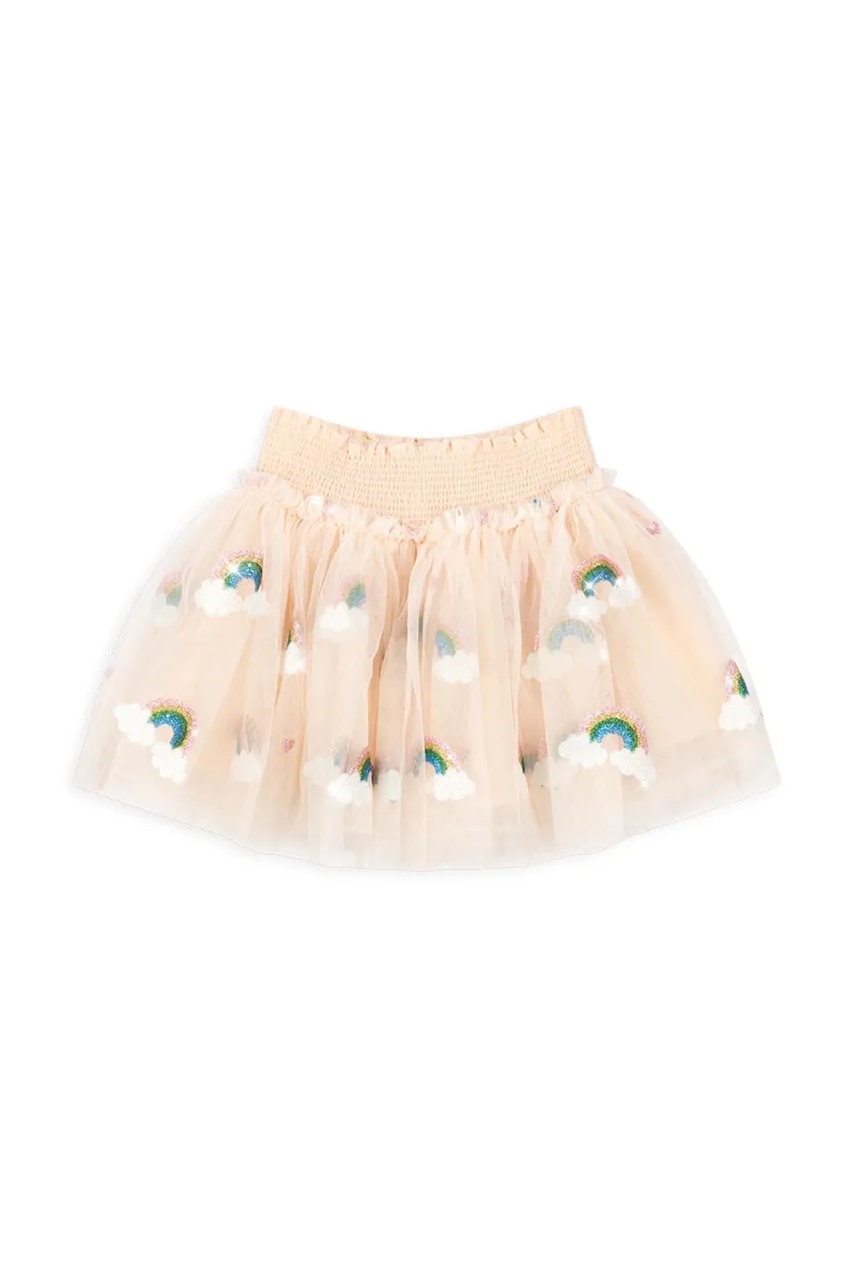 Konges Sløjd fustă fete TULLIE SMOCK SKIRT culoarea bej, mini, evazați, KS104021