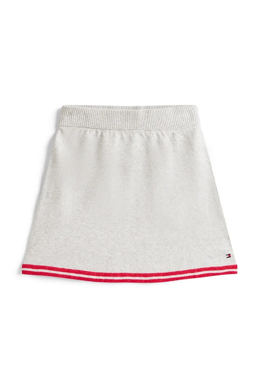 Детская юбка Tommy Hilfiger цвет серый mini прямая KG0KG08913 Детская юбка Tommy Hilfiger цвет серый mini прямая KG0KG08913
