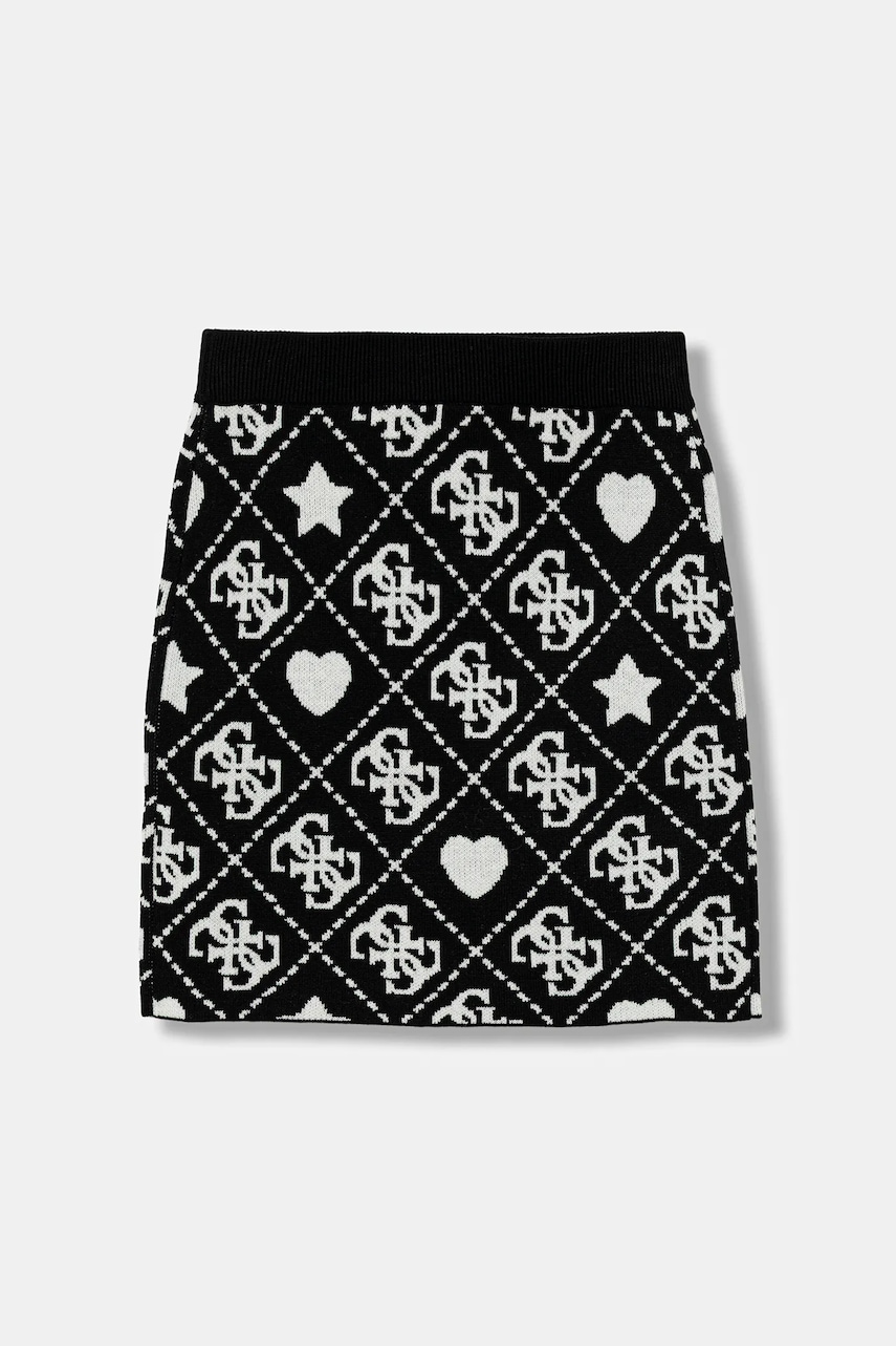 Детская юбка с примесью шерсти Guess цвет чёрный mini прямая J5BD02 Z3K10 Детская юбка с примесью шерсти Guess цвет чёрный mini прямая J5BD02 Z3K10