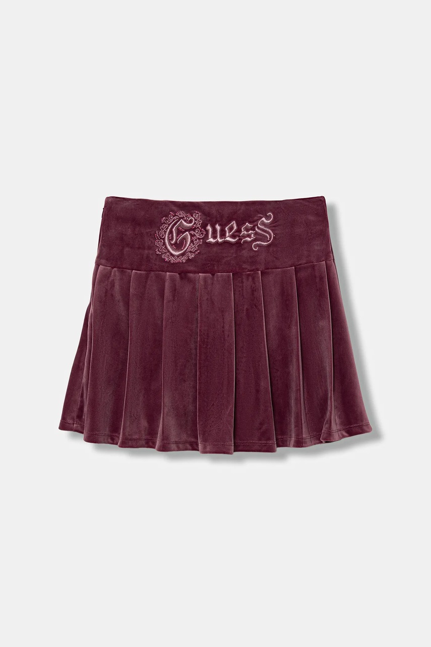 Детская юбка Guess цвет бордовый mini расклешённая J5BD10 K0232 Детская юбка Guess цвет бордовый mini расклешённая J5BD10 K0232
