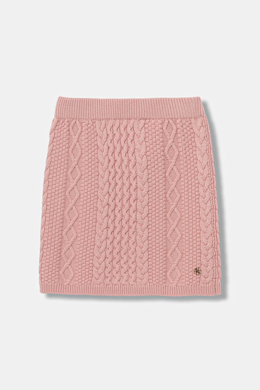 Levně Sukně s příměsí vlny pro děti Guess růžová barva, mini, J5BD13 Z37L1