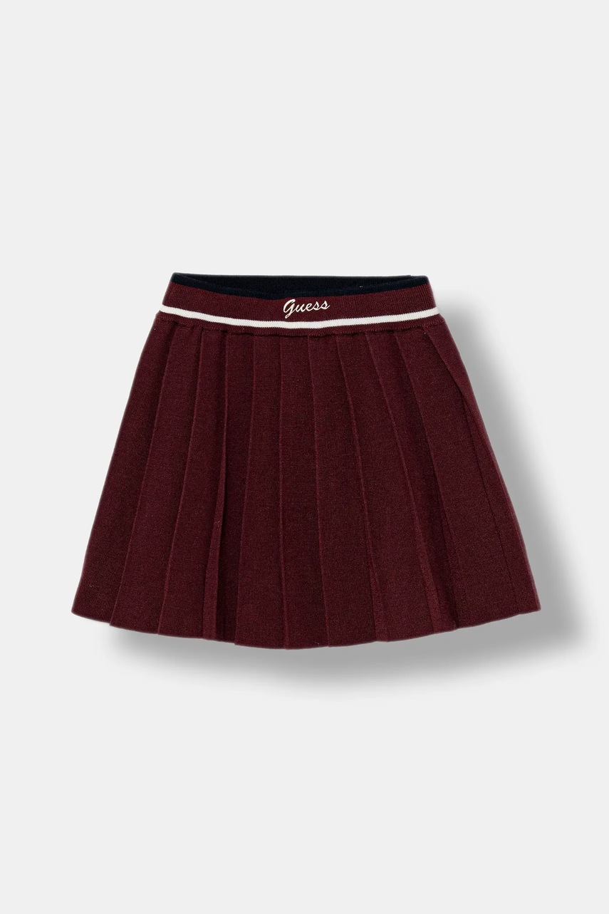 Levně Dětská sukně Guess vínová barva, mini, áčková, J5BD16 Z1152