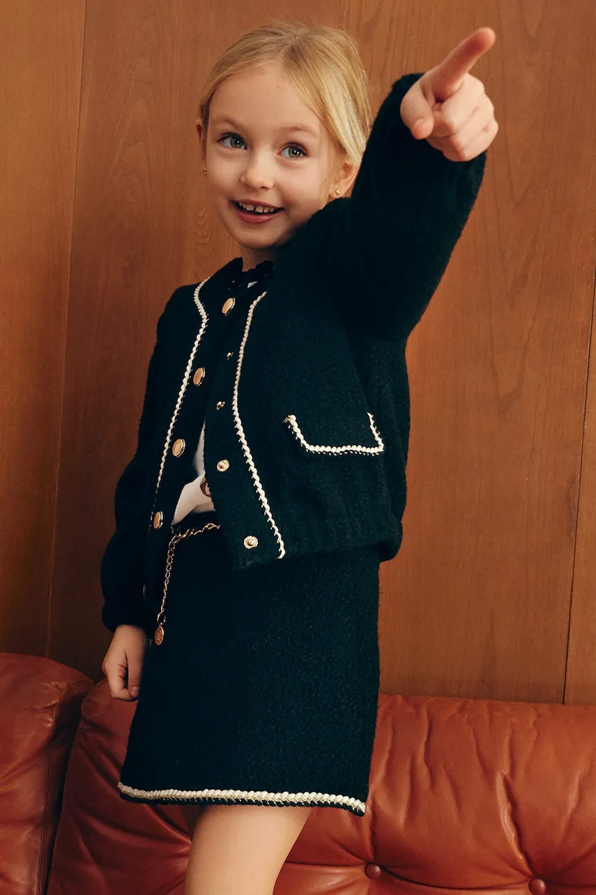 Abel&Lula fustă culoarea negru, mini, drept, 5517