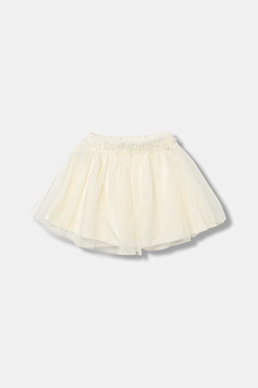 Детская юбка United Colors of Benetton цвет бежевый mini расклешённая 4JACG0019 Детская юбка United Colors of Benetton цвет бежевый mini расклешённая 4JACG0019