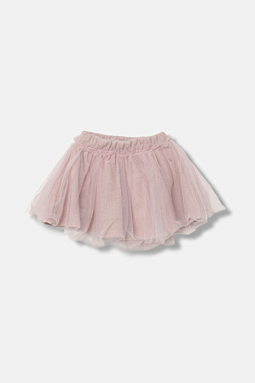 Levně Dětská sukně United Colors of Benetton růžová barva, mini, áčková, 4JACG0019
