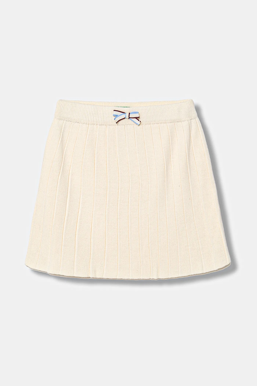 United Colors of Benetton fustă fete culoarea bej, mini, evazați, 1270C000G United Colors of Benetton fustă fete culoarea bej, mini, evazați, 1270C000G