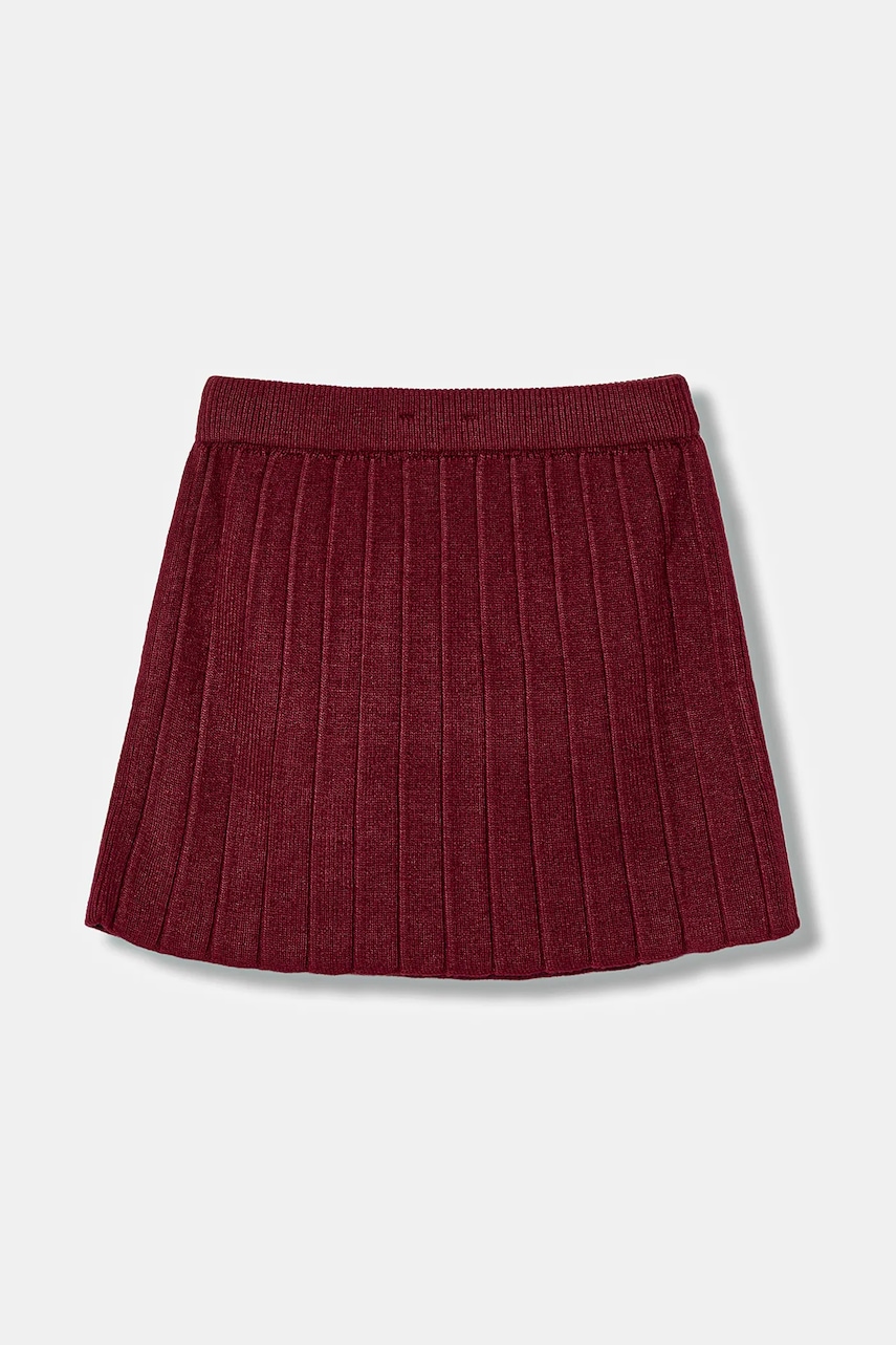 Детская юбка United Colors of Benetton цвет бордовый mini расклешённая 1270C000G Детская юбка United Colors of Benetton цвет бордовый mini расклешённая 1270C000G