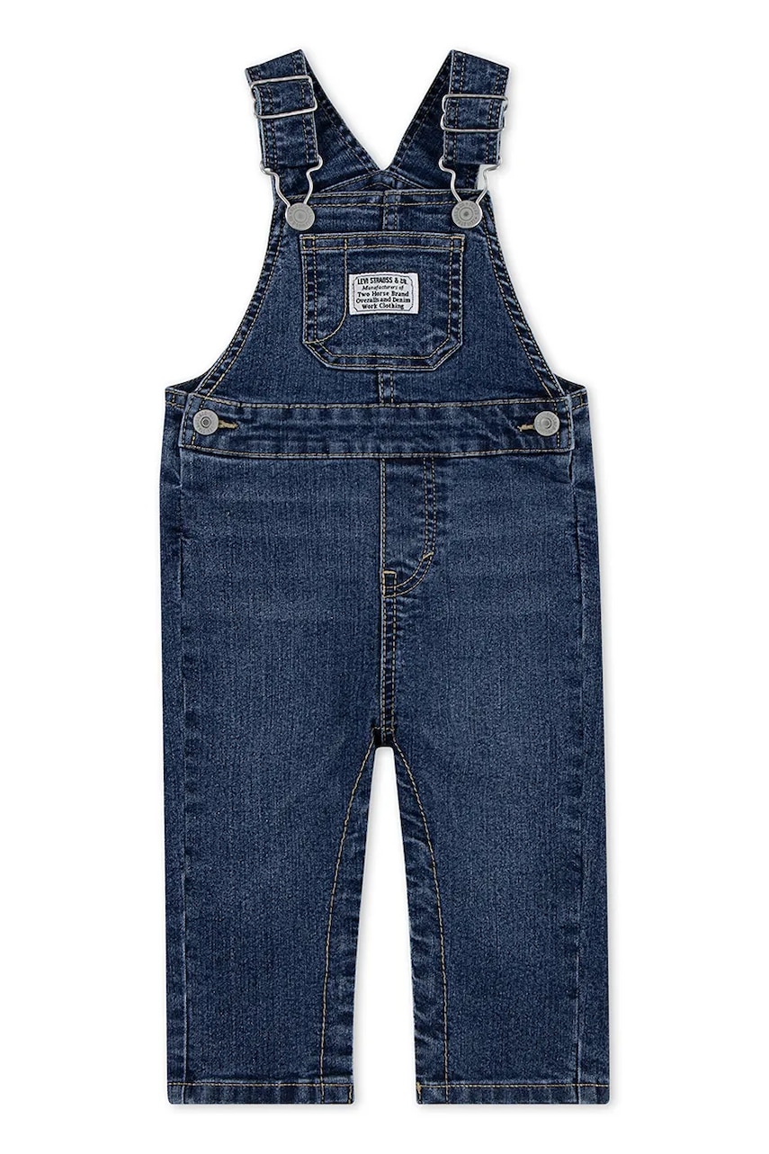 Levně Dětské džínové lacláče Levi's DENIM OVERALL 6ED533
