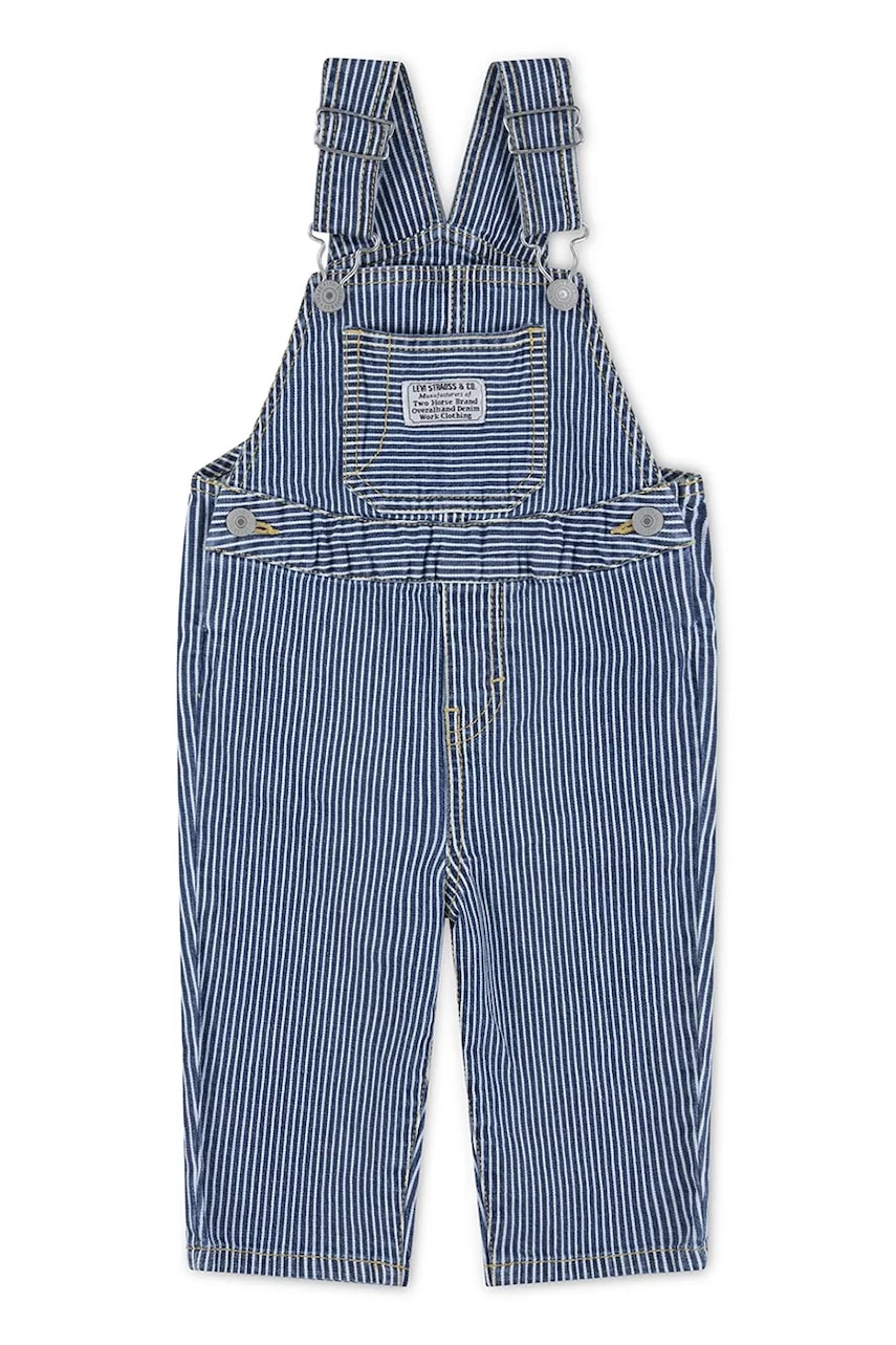Levně Dětské džínové lacláče Levi's RAILROAD STRIPE OVERALL 6EM321