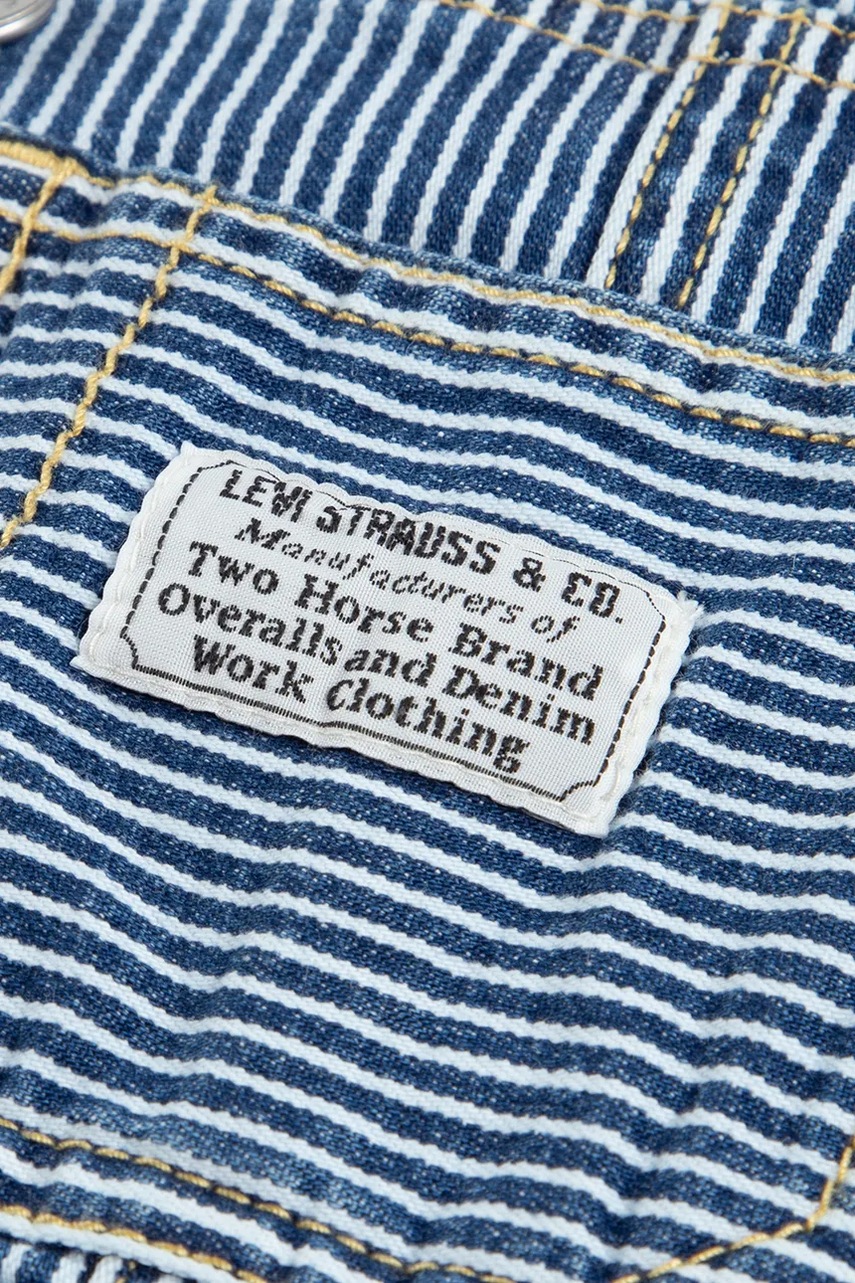 Dětské džínové lacláče Levi's RAILROAD STRIPE OVERALL (obrázek 4)