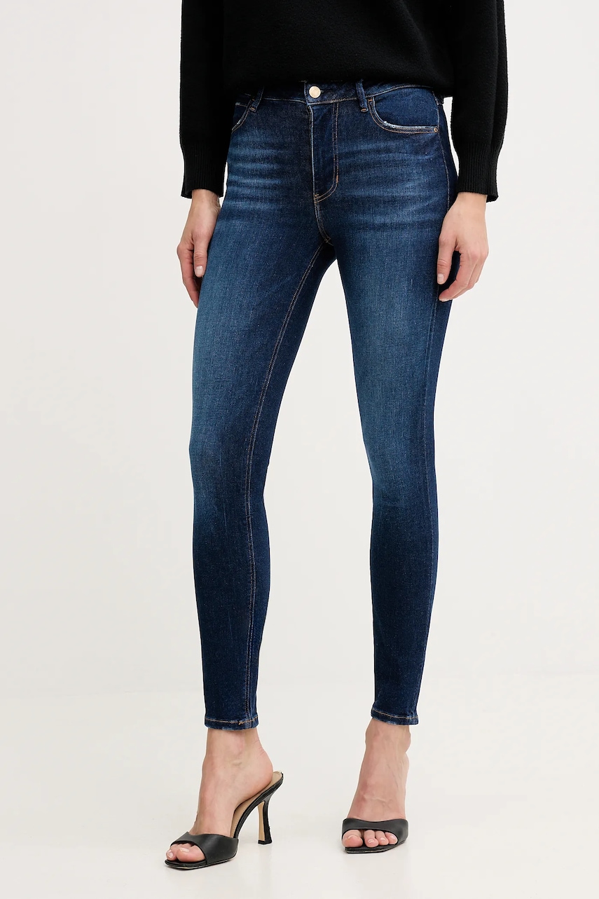 Levně Džíny Guess 1981 dámské, tmavomodrá barva, W2YA46 D4Q03