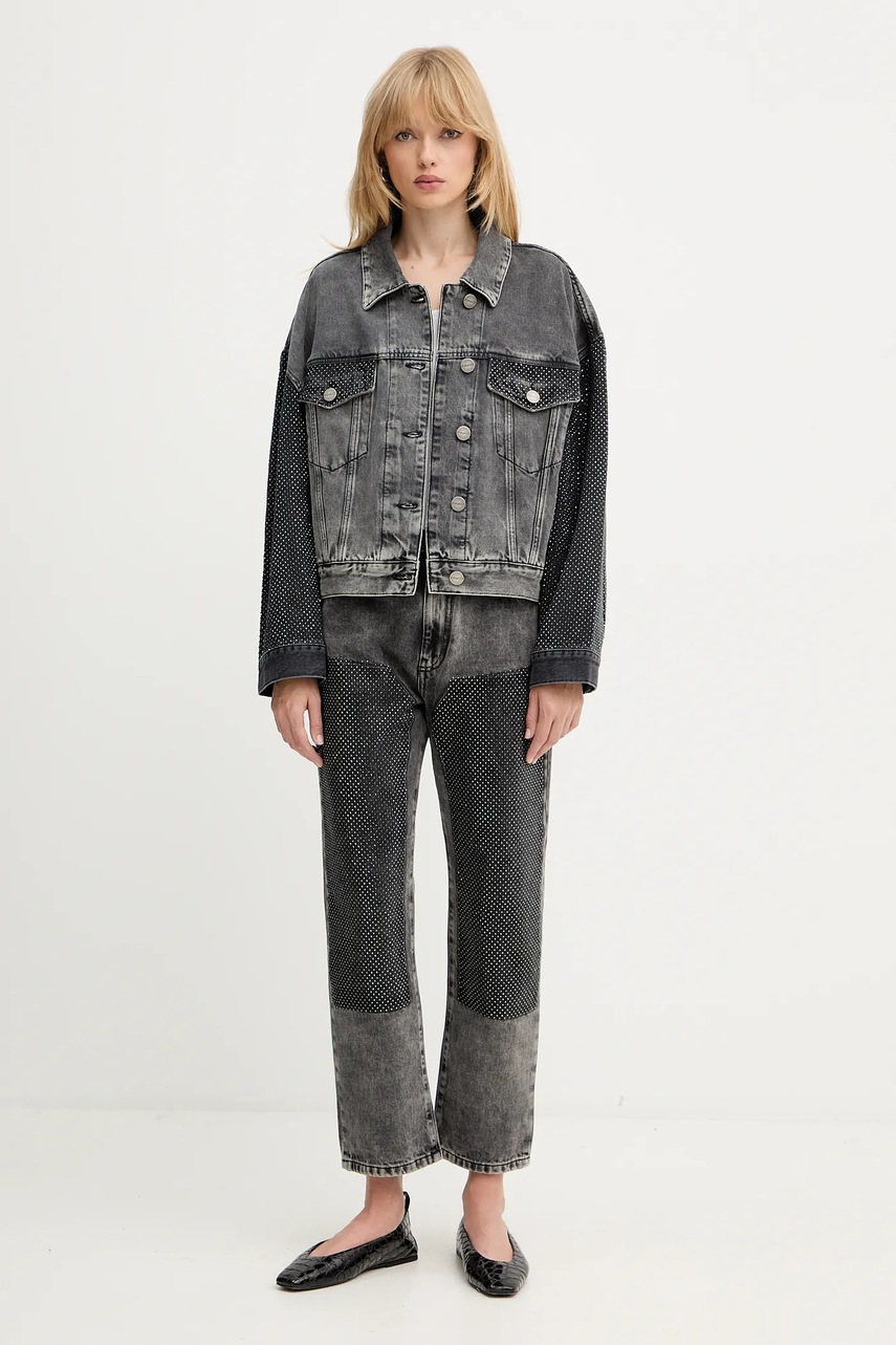 Хлопковые джинсы Pinko высокая посадка 104635 A2W4