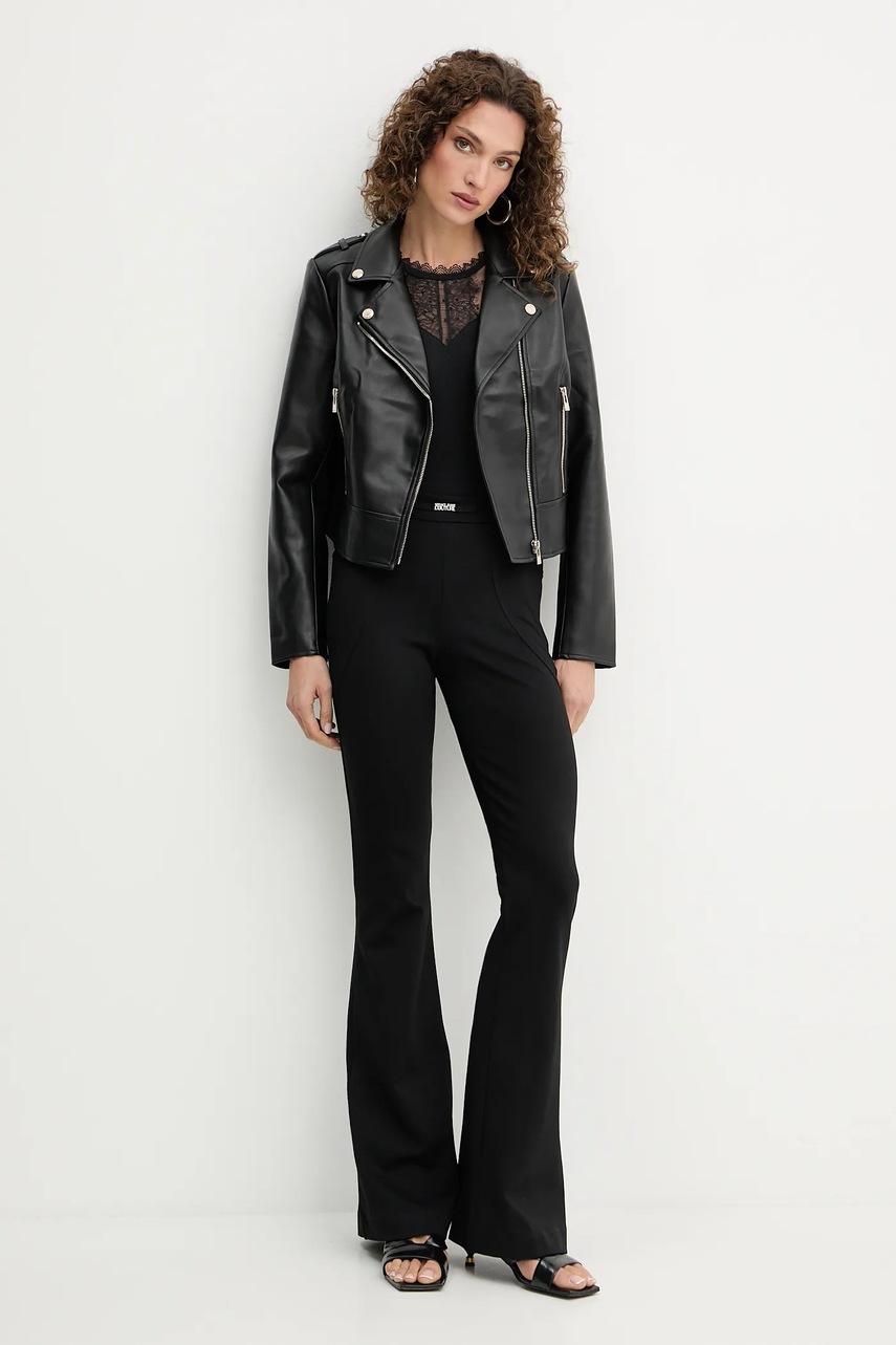 Брюки Versace Jeans Couture цвет чёрный клёш высокая посадка 79HAA105 J0092