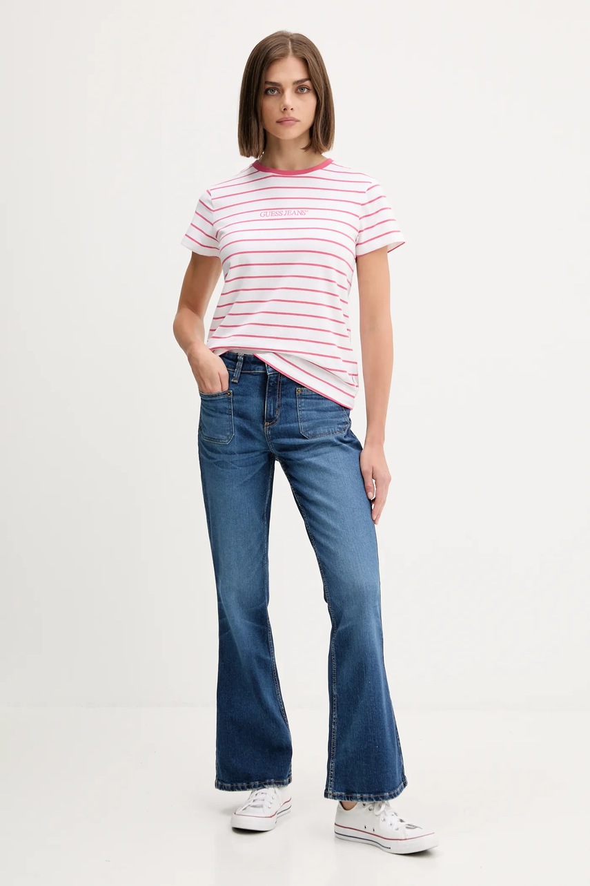 Джинсы Guess Jeans высокая посадка W5YA1Z D5RA1