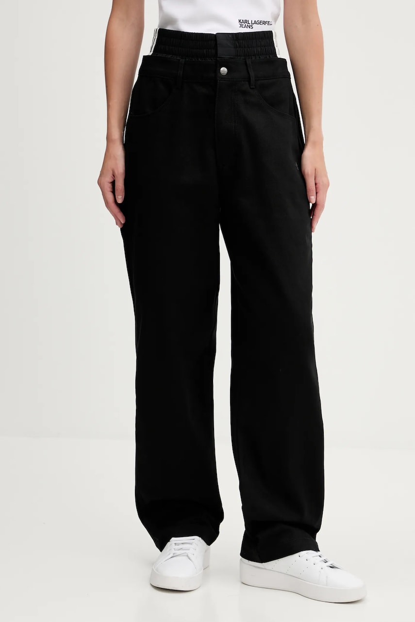 adidas Originals pantaloni Firebird culoarea negru, drept, high waist, JX7594