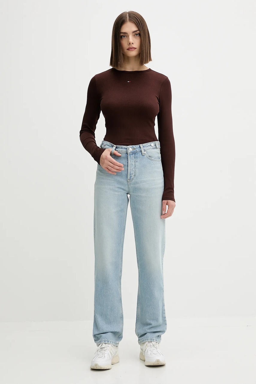 Хлопковые джинсы Tommy Jeans высокая посадка DW0DW22154 Хлопковые джинсы Tommy Jeans высокая посадка DW0DW22154