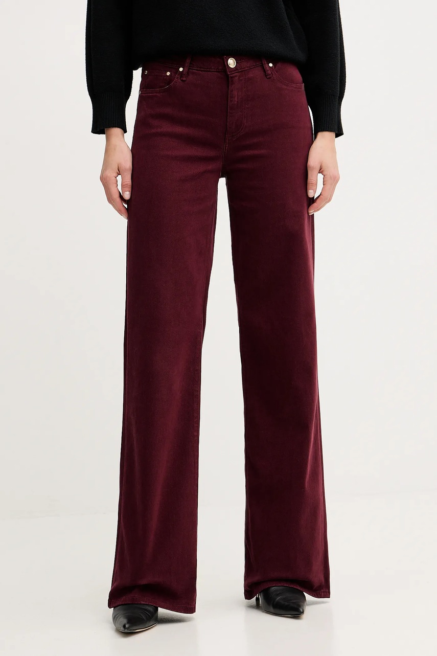 Levně Džíny Guess dámské, vínová barva, W5BA96 WFQYB